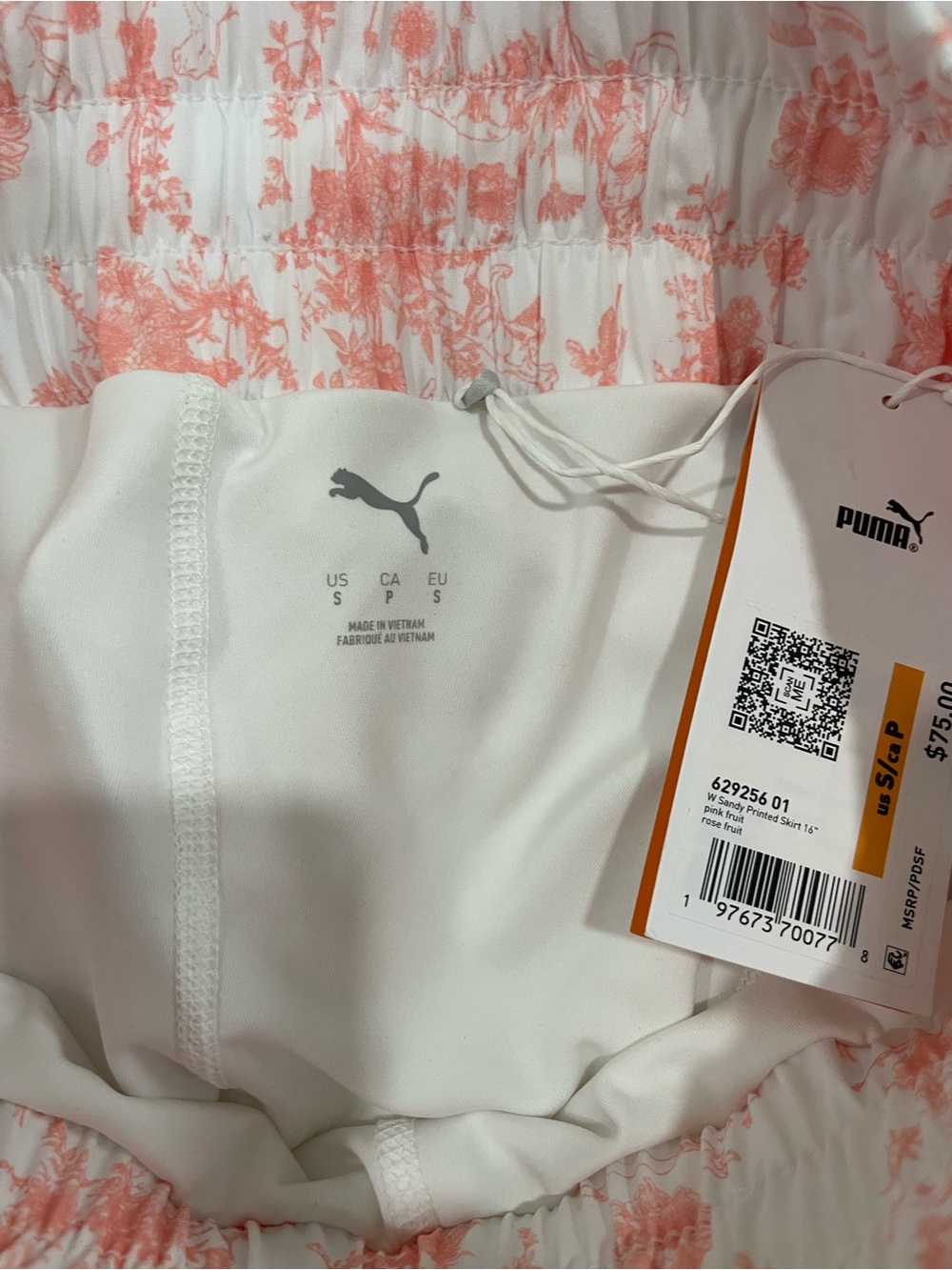 NWT Puma Women's Sandy Printed Skirt 16" Pink Fruit - Picture 12 of 16
